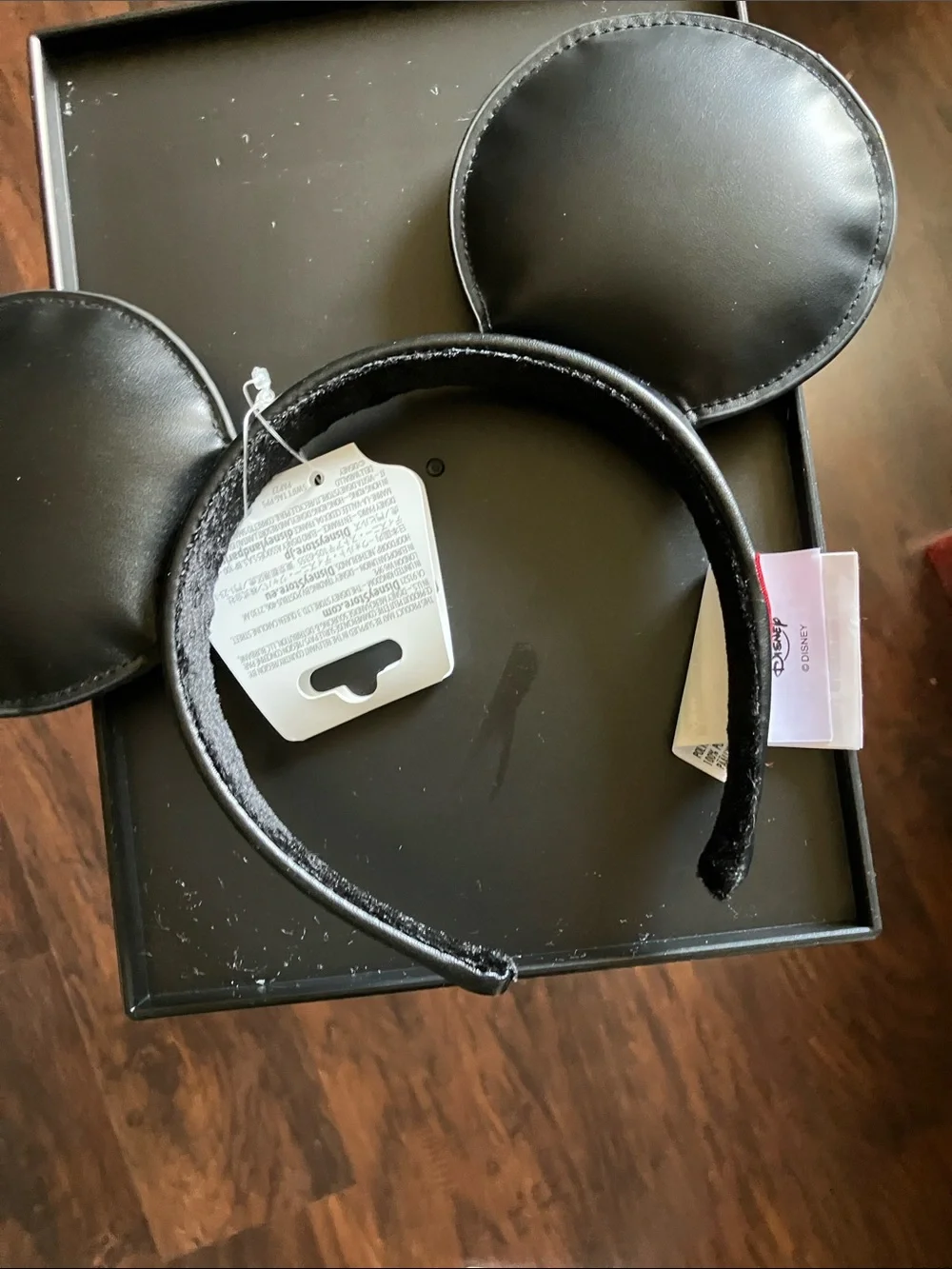 Disney Black Mouse Ear Headband with Red Script Accent